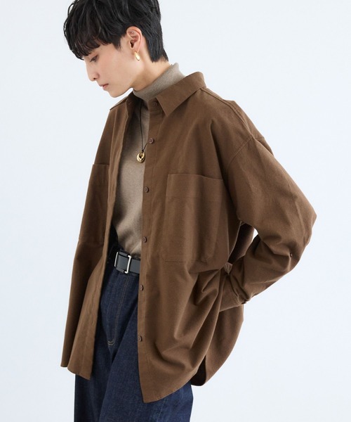 BARNYARDSTORM（バンヤードストーム）の「BARNYARDSTORM / セミスウェードシャツ / ハンドウォッシャブル【JAPAN FABRIC】（シャツ/ブラウス・レディース・カーキ/ライトベージュ/ブラウン/モカ/チャコールグレー/ピンク・M/S/1/0）」の16枚目の写真