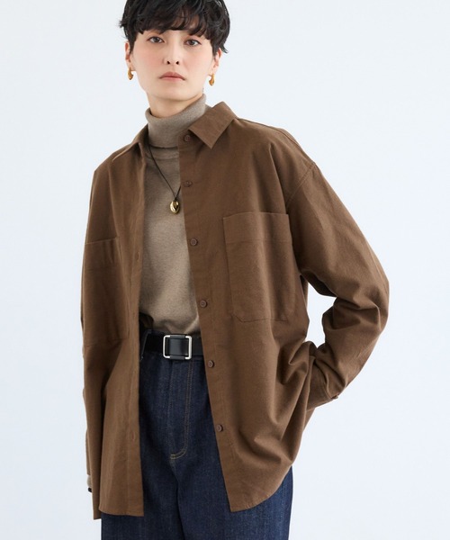 BARNYARDSTORM（バンヤードストーム）の「BARNYARDSTORM / セミスウェードシャツ / ハンドウォッシャブル【JAPAN FABRIC】（シャツ/ブラウス・レディース・カーキ/ライトベージュ/ブラウン/モカ/チャコールグレー/ピンク・M/S/1/0）」の15枚目の写真