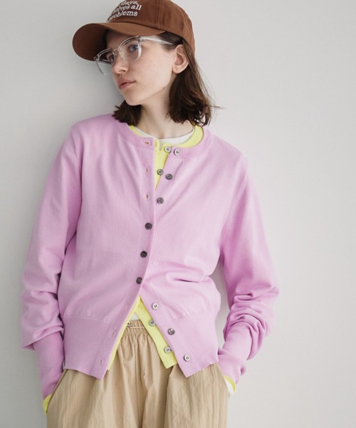 Auntie Rosa Holiday（アンティローザホリデー）の「ロングリブクルーカーディガン（カーディガン/ボレロ・レディース・イエロー/ブラック/パープル・FREE）」の3枚目の写真