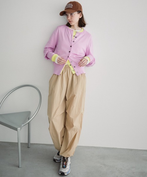 Auntie Rosa Holiday（アンティローザホリデー）の「ロングリブクルーカーディガン（カーディガン/ボレロ・レディース・イエロー/ブラック/パープル・FREE）」の12枚目の写真