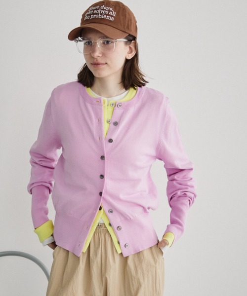 Auntie Rosa Holiday（アンティローザホリデー）の「ロングリブクルーカーディガン（カーディガン/ボレロ・レディース・イエロー/ブラック/パープル・FREE）」の6枚目の写真