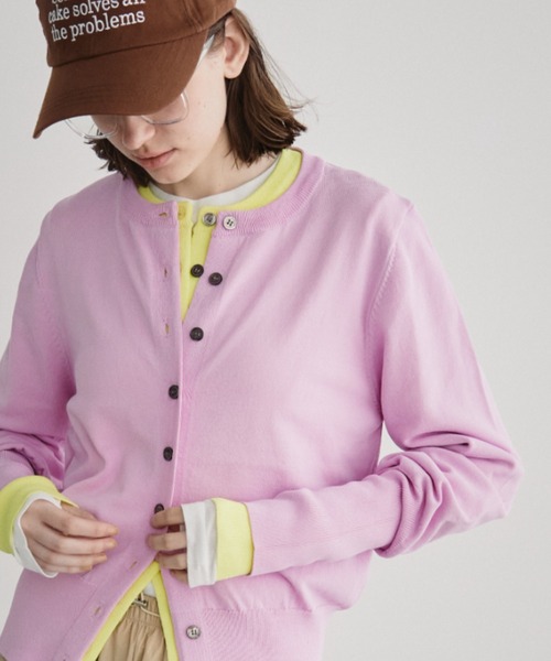 Auntie Rosa Holiday（アンティローザホリデー）の「ロングリブクルーカーディガン（カーディガン/ボレロ・レディース・イエロー/ブラック/パープル・FREE）」の7枚目の写真