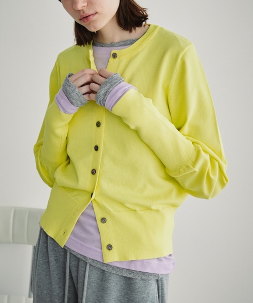 Auntie Rosa Holiday（アンティローザホリデー）の「ロングリブクルーカーディガン（カーディガン/ボレロ・レディース・イエロー/ブラック/パープル・FREE）」の16枚目の写真