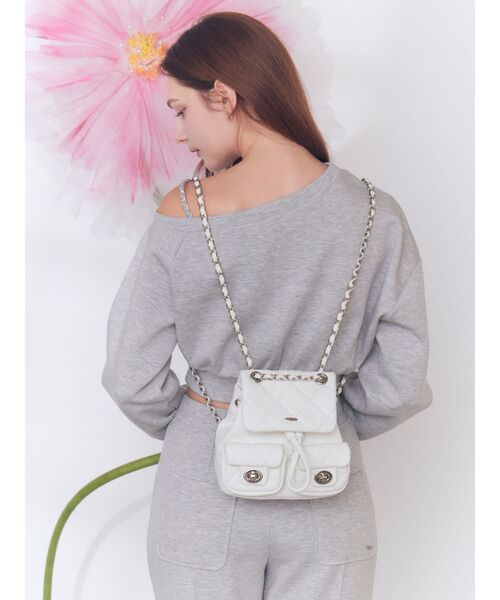 EATME（イートミー）の「キルティングリュック（バックパック/リュック・レディース・ベージュ/オフホワイト/ブラック・FREE）」の15枚目の写真