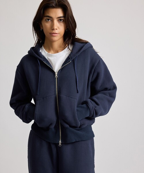 Saturdays NYC(サタデーズ ニューヨークシティ )の「Rivington Long Loop Hoodie | WOMEN(パーカー・レディース・オフホワイト/ネイビー・S/M/L)」の2枚目の写真