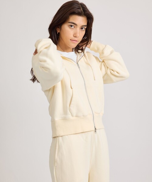 Saturdays NYC(サタデーズ ニューヨークシティ )の「Rivington Long Loop Hoodie | WOMEN(パーカー・レディース・オフホワイト/ネイビー・S/M/L)」の1枚目の写真