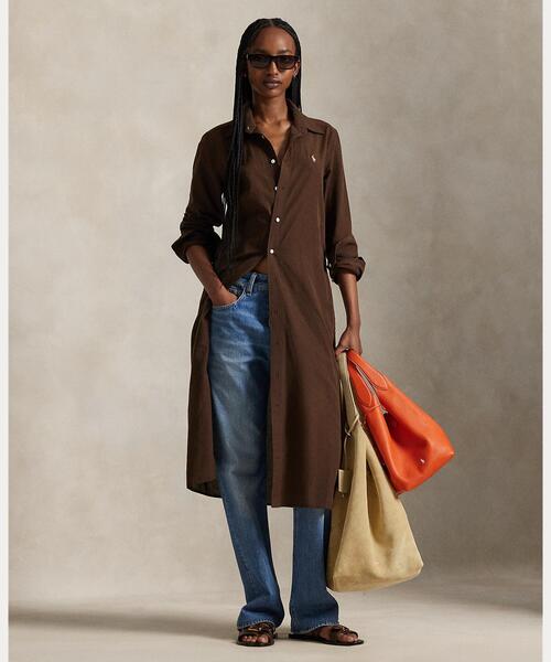 コットンリネン ベルテッド シャツドレス（シャツワンピース）｜POLO