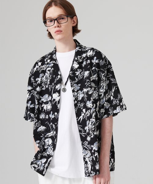 GOSTREET(ゴーストリート)の「オープンカラー ハワイアンシャツ ブラック(シャツ/ブラウス・メンズ・その他・MEDIUM/LARGE)」の1枚目の写真