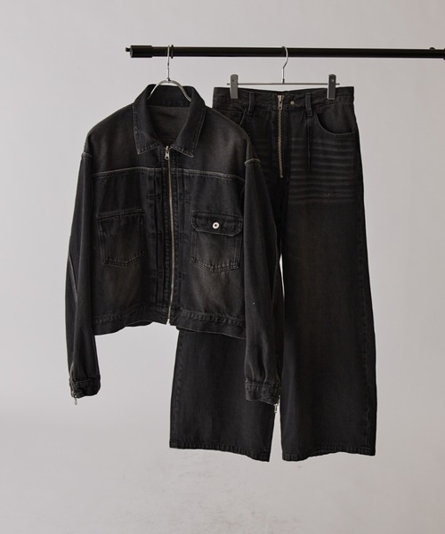 Lui's（ルイス）の「【Neucon】VINTAGE WASH BAGGY CURVE DENIM / ヴィンテージウォッシュバギーカーブデニムパンツ / セットアップ対応（デニムパンツ・メンズ・ブラック/インディゴブルー・1/2）」の21枚目の写真