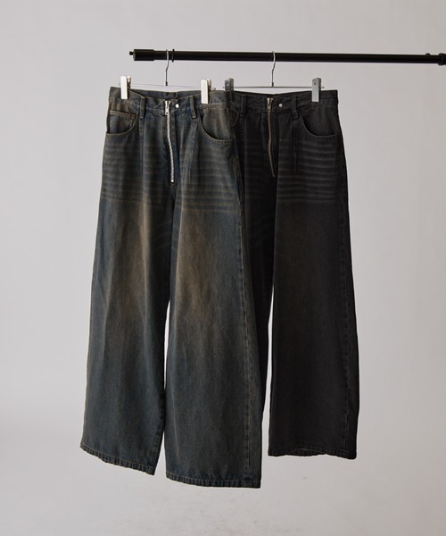 Lui's（ルイス）の「【Neucon】VINTAGE WASH BAGGY CURVE DENIM / ヴィンテージウォッシュバギーカーブデニムパンツ / セットアップ対応（デニムパンツ・メンズ・ブラック/インディゴブルー・1/2）」の18枚目の写真