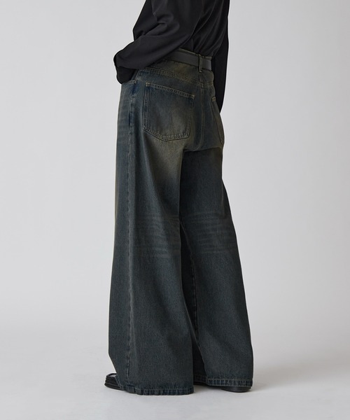 Lui's（ルイス）の「【Neucon】VINTAGE WASH BAGGY CURVE DENIM / ヴィンテージウォッシュバギーカーブデニムパンツ / セットアップ対応（デニムパンツ・メンズ・ブラック/インディゴブルー・1/2）」の14枚目の写真