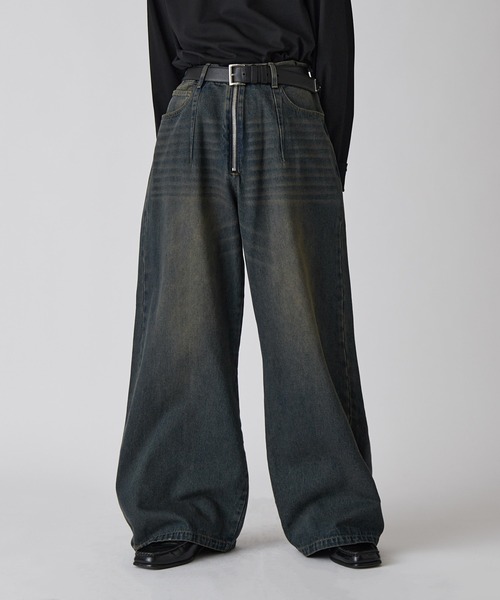 Lui's（ルイス）の「【Neucon】VINTAGE WASH BAGGY CURVE DENIM / ヴィンテージウォッシュバギーカーブデニムパンツ / セットアップ対応（デニムパンツ・メンズ・ブラック/インディゴブルー・1/2）」の10枚目の写真