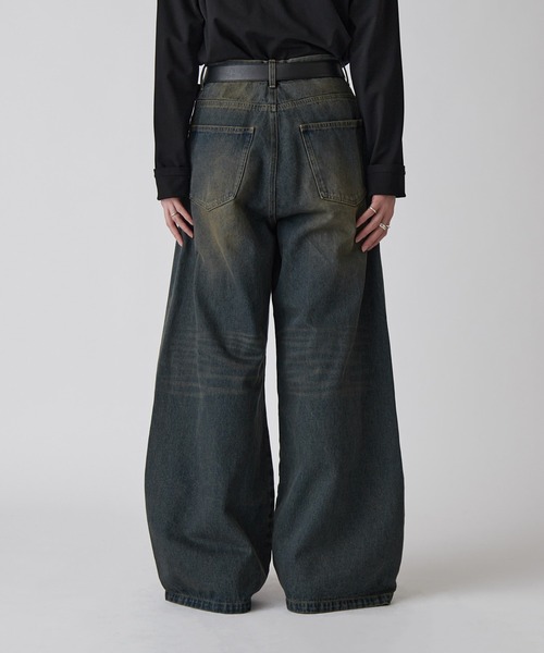 Lui's（ルイス）の「【Neucon】VINTAGE WASH BAGGY CURVE DENIM / ヴィンテージウォッシュバギーカーブデニムパンツ / セットアップ対応（デニムパンツ・メンズ・ブラック/インディゴブルー・1/2）」の15枚目の写真