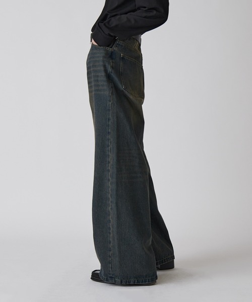 Lui's（ルイス）の「【Neucon】VINTAGE WASH BAGGY CURVE DENIM / ヴィンテージウォッシュバギーカーブデニムパンツ / セットアップ対応（デニムパンツ・メンズ・ブラック/インディゴブルー・1/2）」の13枚目の写真