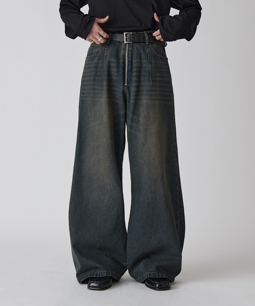 Lui's（ルイス）の「【Neucon】VINTAGE WASH BAGGY CURVE DENIM / ヴィンテージウォッシュバギーカーブデニムパンツ / セットアップ対応（デニムパンツ・メンズ・ブラック/インディゴブルー・1/2）」の11枚目の写真