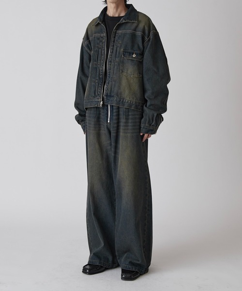 Lui's（ルイス）の「【Neucon】VINTAGE WASH BAGGY CURVE DENIM / ヴィンテージウォッシュバギーカーブデニムパンツ / セットアップ対応（デニムパンツ・メンズ・ブラック/インディゴブルー・1/2）」の17枚目の写真