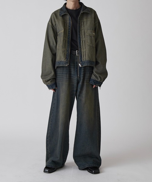Lui's（ルイス）の「【Neucon】VINTAGE WASH BAGGY CURVE DENIM / ヴィンテージウォッシュバギーカーブデニムパンツ / セットアップ対応（デニムパンツ・メンズ・ブラック/インディゴブルー・1/2）」の16枚目の写真