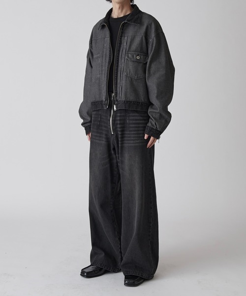 Lui's（ルイス）の「【Neucon】VINTAGE WASH BAGGY CURVE DENIM / ヴィンテージウォッシュバギーカーブデニムパンツ / セットアップ対応（デニムパンツ・メンズ・ブラック/インディゴブルー・1/2）」の8枚目の写真