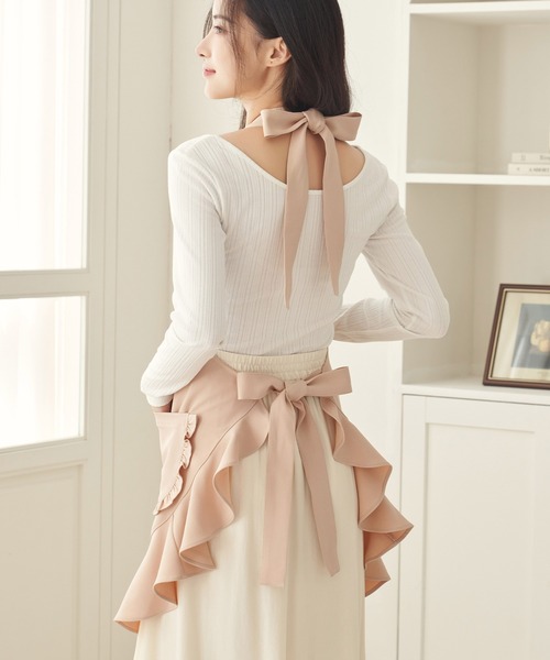 tu-hacci（ツーハッチ）の「フリルエプロン（その他ルームウェア・レディース・ピンク・FREE）」の7枚目の写真