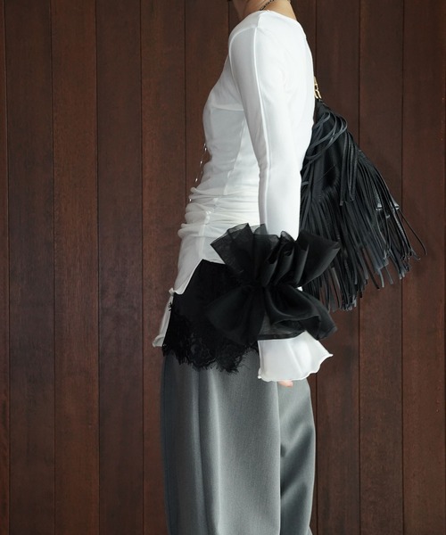 リリーフリルスリーブ トップス chw26s028-ファッション通販サイト