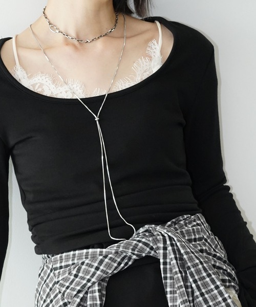 chuclla(チュクラ)の「リリーフリルスリーブ トップス chw26s028(Tシャツ/カットソー・レディース・ホワイト/グレー/ブラック・FREE)」の12枚目の写真