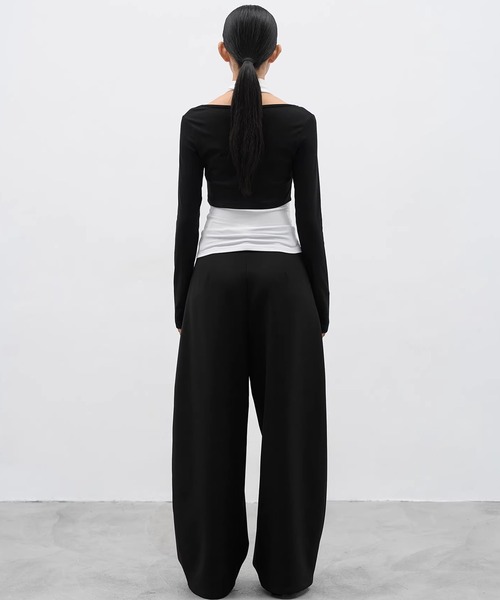 EIGHTHMONTH(エイスマンス)の「レイヤードロングタイトップス EM26s009【EIGHTHMONTH】(Tシャツ/カットソー・レディース・ブラック/ブラウン・M/S)」の5枚目の写真