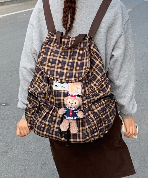 gossip!ロサンゼルス(ゴシップロサンゼルス)の「Y2K レトロ チェックバックパック 大き目リュックサック ユニセックス(バックパック/リュック・レディース・チェック・FREE)」の11枚目の写真
