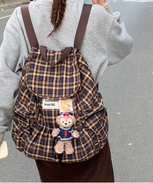 gossip!ロサンゼルス(ゴシップロサンゼルス)の「Y2K レトロ チェックバックパック 大き目リュックサック ユニセックス(バックパック/リュック・レディース・チェック・FREE)」の7枚目の写真