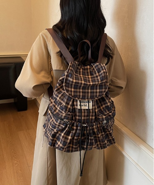 gossip!ロサンゼルス(ゴシップロサンゼルス)の「Y2K レトロ チェックバックパック 大き目リュックサック ユニセックス(バックパック/リュック・レディース・チェック・FREE)」の22枚目の写真