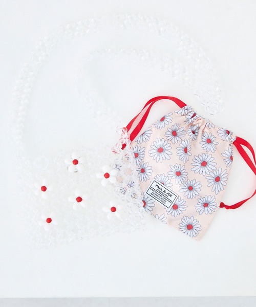 PAUL & JOE ACCESSOIRES(ポールアンドジョーアクセソワ)の「PAUL & JOE ACCESSOIRES (ポール&ジョーアクセソワ)巾着付きビーズバッグ PJA-B1402 BEADS MOTIF(ショルダーバッグ・レディース・グリーン/レッド・FREE)」の7枚目の写真