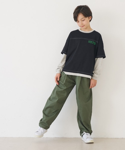 coca(coca)(コカ)の「キッズ タックカーブパンツ(その他パンツ・キッズ・カーキ/ベージュ・150/140/120/130)」の3枚目の写真