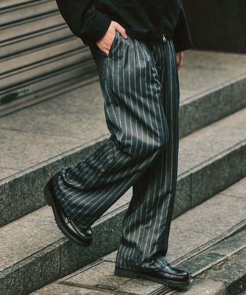 417 EDIFICE（フォーワンセブンエディフィス）の「TRツイル ワイドイージーパンツ（スラックス・メンズ・ブラック/ネイビー/ベージュ/チャコールグレー/ブラウン/グレー・LARGE/MEDIUM/SMALL）」の3枚目の写真