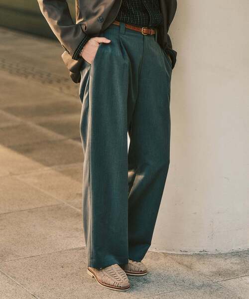 417 EDIFICE（フォーワンセブンエディフィス）の「TRツイル ワイドイージーパンツ（スラックス・メンズ・ブラック/ネイビー/ベージュ/チャコールグレー/ブラウン・LARGE/MEDIUM/SMALL）」の2枚目の写真