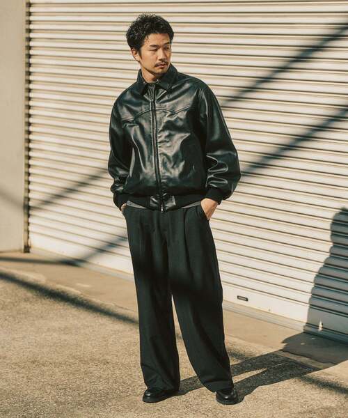 417 EDIFICE（フォーワンセブンエディフィス）の「TRツイル ワイドイージーパンツ（スラックス・メンズ・ブラック/ネイビー/ベージュ/チャコールグレー/ブラウン/グレー・LARGE/MEDIUM/SMALL）」の16枚目の写真