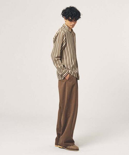 417 EDIFICE（フォーワンセブンエディフィス）の「TRツイル ワイドイージーパンツ（スラックス・メンズ・ブラック/ネイビー/ベージュ/チャコールグレー/ブラウン/グレー・LARGE/MEDIUM/SMALL）」の7枚目の写真