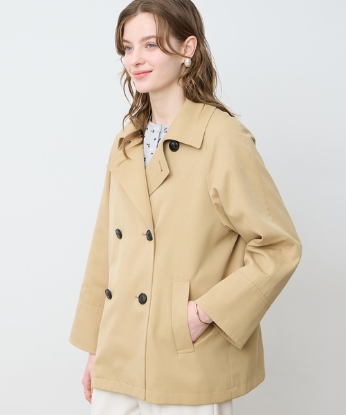 LE SOUK HOLIDAY(ルスークホリデー)の「ショートトレンチコート【ステンカラーも楽しめる2WAY仕様】(その他アウター・レディース・ベージュ・M/L)」の4枚目の写真