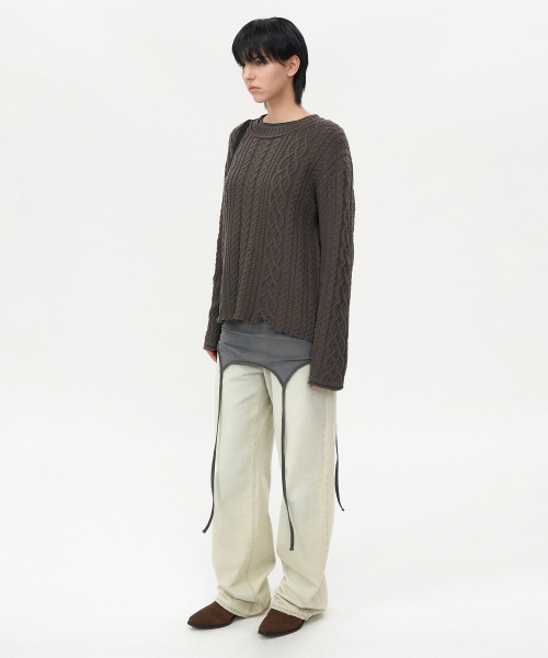INSILENCE WOMEN（インサイレンスウーマン）の「グランジフィッシャーマンプルオーバー ASH BROWN（ニット/セーター・レディース・その他・S/M）」の11枚目の写真