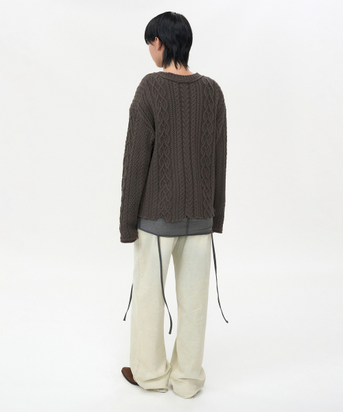 INSILENCE WOMEN（インサイレンスウーマン）の「グランジフィッシャーマンプルオーバー ASH BROWN（ニット/セーター・レディース・その他・S/M）」の12枚目の写真