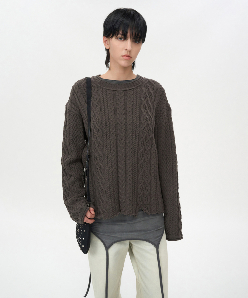INSILENCE WOMEN（インサイレンスウーマン）の「グランジフィッシャーマンプルオーバー ASH BROWN（ニット/セーター・レディース・その他・S/M）」の13枚目の写真