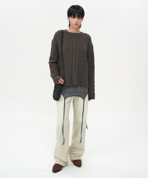 INSILENCE WOMEN（インサイレンスウーマン）の「グランジフィッシャーマンプルオーバー ASH BROWN（ニット/セーター・レディース・その他・S/M）」の5枚目の写真