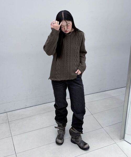 INSILENCE WOMEN（インサイレンスウーマン）の「グランジフィッシャーマンプルオーバー ASH BROWN（ニット/セーター・レディース・その他・S/M）」の4枚目の写真