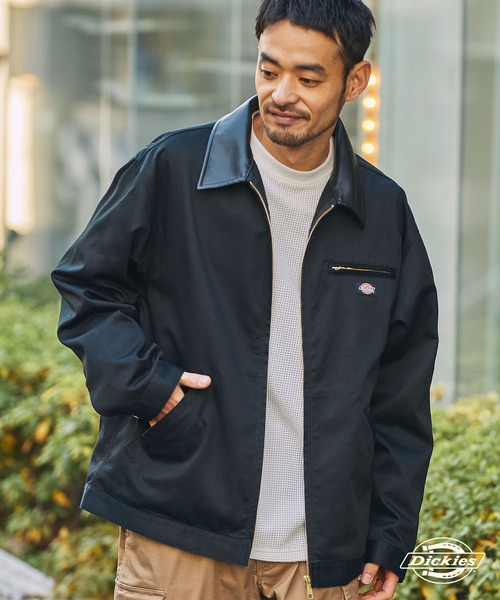 Dickies(ディッキーズ)の「<セットアップ対応> Dickies/ディッキーズ 別注 TCツイル 襟切り替えカバーオールジャケット【THE CRAFT CREW PRODUCTS】(カバーオール・メンズ・ダークブラウン/オリーブ/ブラック・M/S/L)」の1枚目の写真