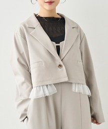 mil（ミル）の「【セットアップ対応】 ショートジャケット 取外しチュール付き【586120】（テーラードジャケット）」