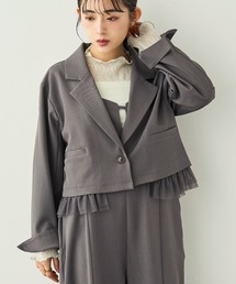 mil（ミル）の「【セットアップ対応】 ショートジャケット 取外しチュール付き【586120】（テーラードジャケット）」