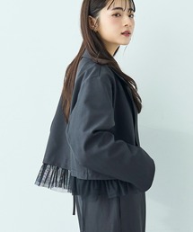 mil（ミル）の「【セットアップ対応】 ショートジャケット 取外しチュール付き【586120】（テーラードジャケット）」