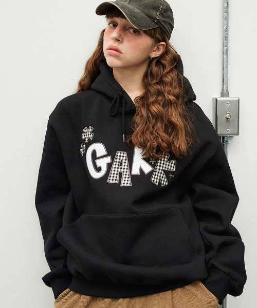 GAKKAI UNIONS(ガッカイユニオンズ)の「コンチュアリーチェックフードパーカー ブラック(パーカー・レディース・その他・S/M/L/XL)」の1枚目の写真