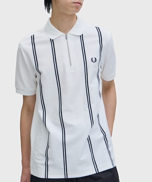 セール】Vertical Stripe Polo Shirt／ストライプポロシャツ