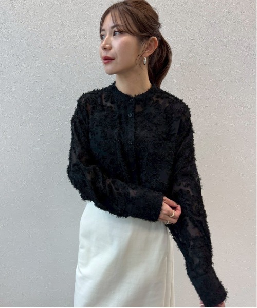 Sirin(シリン)の「【ZOZO限定】ジャガードバンドカラーブラウス(シャツ/ブラウス・レディース・ベージュ/オフホワイト/ブラック・FREE)」の14枚目の写真