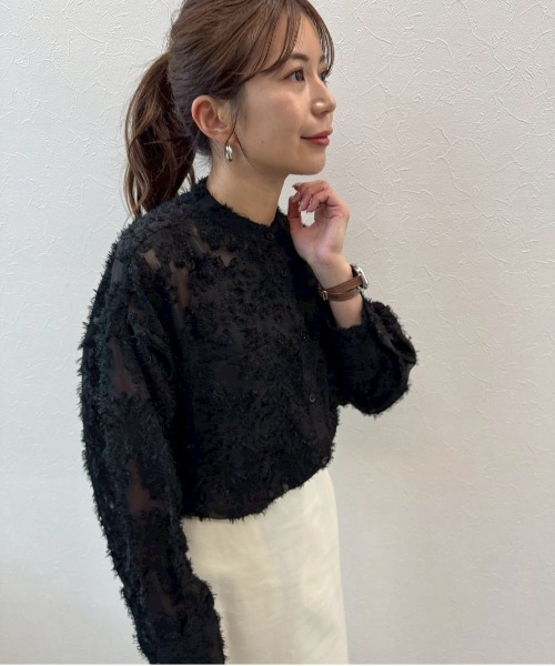 Sirin(シリン)の「【ZOZO限定】ジャガードバンドカラーブラウス(シャツ/ブラウス・レディース・ベージュ/オフホワイト/ブラック・FREE)」の16枚目の写真