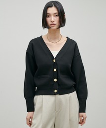 LARUTA（ラルータ）の「【LARUTA】お家で洗える金釦ポリニットカーディガン（カーディガン/ボレロ）」